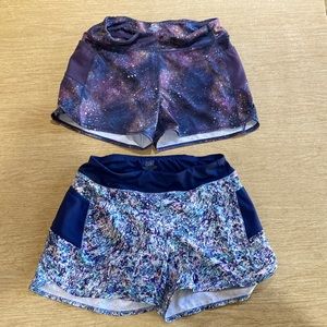 2 pairs of Athleta Girls Record Breaker 3” shorts, size XL/14